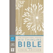 NIV, Thinline Bible, Linen Edition, Hardcover, Tan/White Linen, Red Letter Edition
