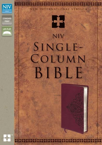 NIV, Single-Column Bible, Imitation Leather, Burgundy