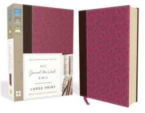 NIV, Journal the Word Bible, Large Print, Leathersoft, Pink/Brown: Reflect, Journal, or Create Art Next to Your Favorite Verses
