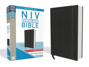 NIV, Thinline Bible, Large Print, Hardcover, Black, Red Letter Edition, Comfort Print