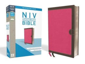 NIV, Thinline Bible, Leathersoft, Pink, Red Letter, Comfort Print
