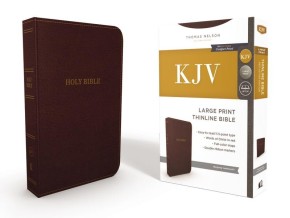 KJV, Thinline Bible, Large Print, Leathersoft, Burgundy, Red Letter Edition, Comfort Print