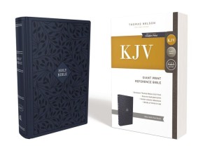 KJV, Reference Bible, Giant Print, Cloth over Board, Blue, Red Letter Edition, Comfort Print