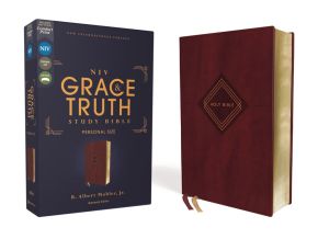 NIV, The Grace and Truth Study Bible, Personal Size, Leathersoft, Burgundy, Red Letter, Comfort Print