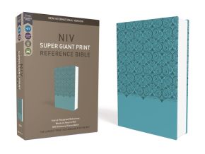 NIV, Super Giant Print Reference Bible, Leathersoft, Teal, Red Letter, Comfort Print *Scratch & Dent*