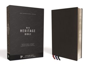 NIV, Heritage Bible, Deluxe Single-Column, Premium Goatskin Leather, Black, Premier Collection, Black Letter, Art Gilded Edges, Comfort Print