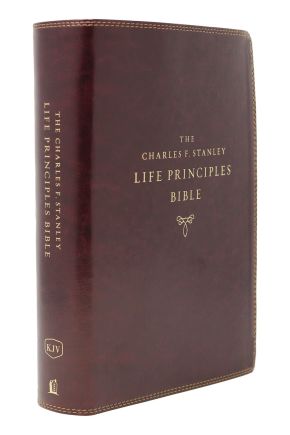 KJV, Charles F. Stanley Life Principles Bible, 2nd Edition, Leathersoft, Burgundy, Comfort Print: Growing in Knowledge and Understanding of God Through His Word