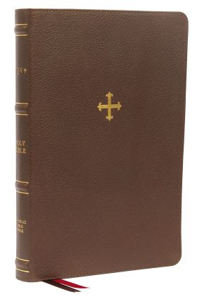 NRSV, Catholic Bible, Thinline Edition, Genuine Leather, Brown, Comfort Print: Holy Bible