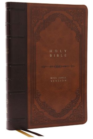 KJV Bible, Giant Print Thinline Bible, Vintage Series, Leathersoft, Brown, Red Letter, Comfort Print: King James Version