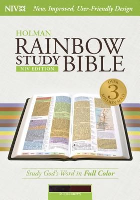 NIV Rainbow Study Bible, Saddle Brown LeatherTouch