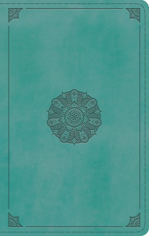 ESV Single Column Thinline Bible (TruTone, Turquoise, Emblem Design)