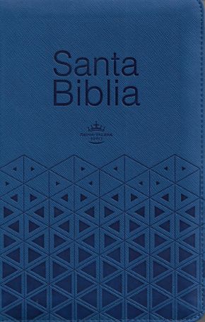Biblia Letra Grande con Cierre Reina-Valera 1960, imit. piel tamano manual, azul con indice
