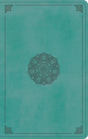 ESV Large Print Thinline Bible (TruTone, Turquoise, Emblem Design)