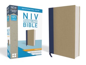NIV, Thinline Bible, Compact, Cloth over Board, Blue/Tan, Red Letter Edition, Comfort Print