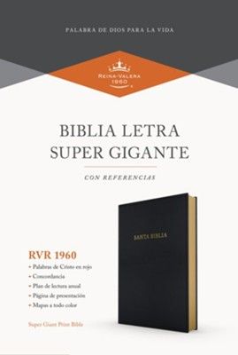Biblia Reina Valera 1960 Letra super gigante negro, imitacion piel | RVR 1960 Super Giant Print Bible, Black, Imitation leather (Spanish Edition)